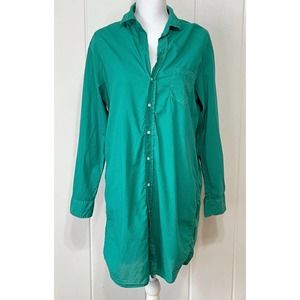 Frank & Eileen Dress MARY Classic Shirtdress Mini Cotton Green Size S